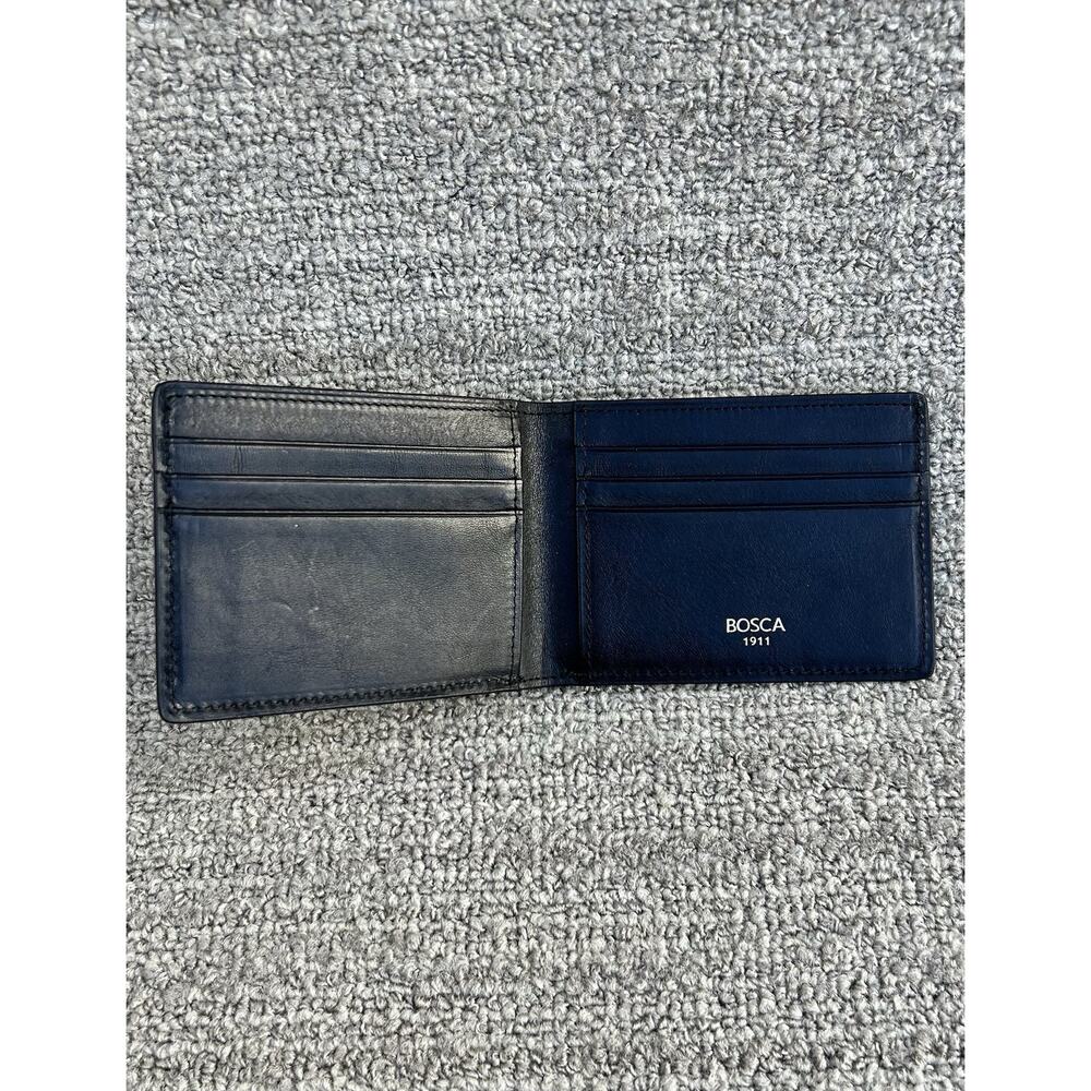 BOSCA Dolce Italia Small Bifold Black Leather Wallet